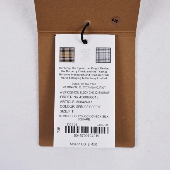 Burberry Silk Scarf Authenticated Beautiful - Picture 9 of 11